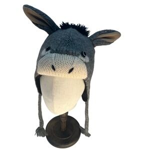 Delux Knit Donkey Hat Tassel Ear Flaps Winter Warm Beanie Nepal Wool Eeyore Mule